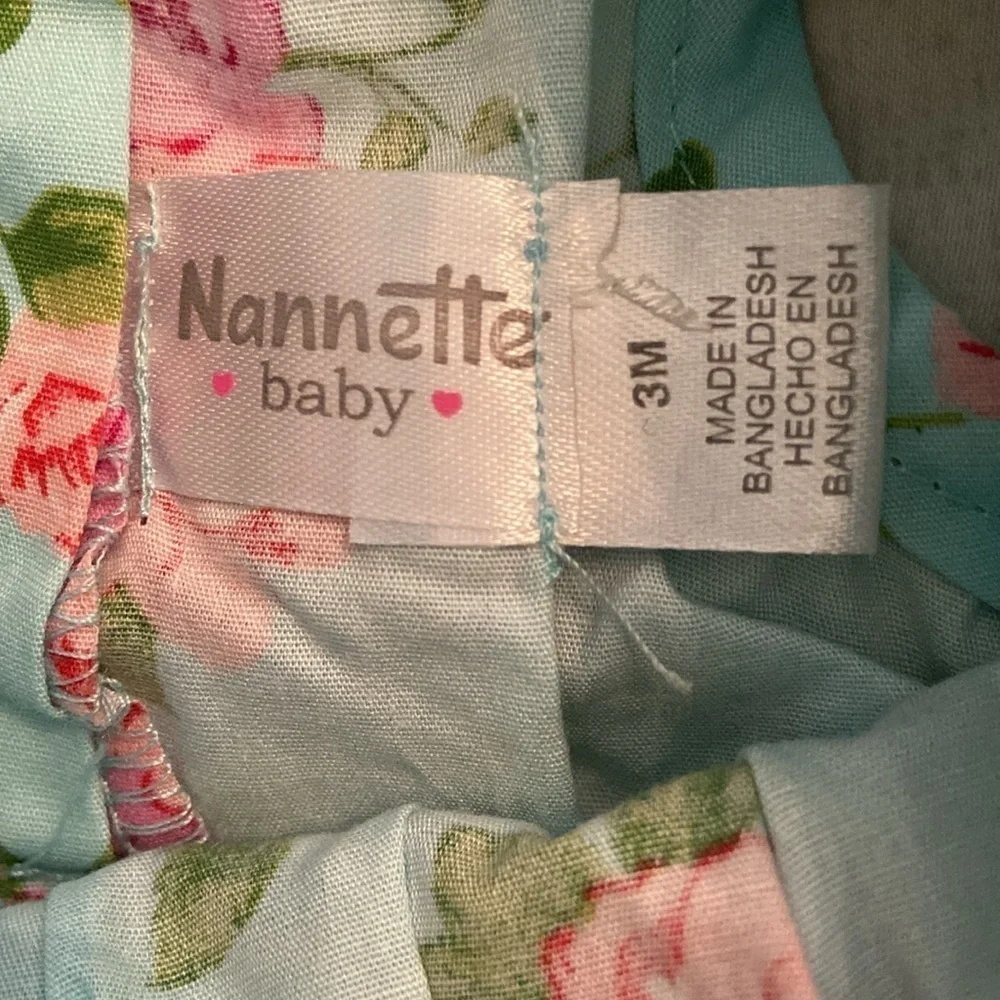Nannette Romper Onesie Floral And Polka Dot 100%Cotton 2 Piece Bundle 3 Months